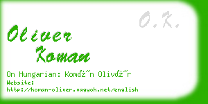 oliver koman business card